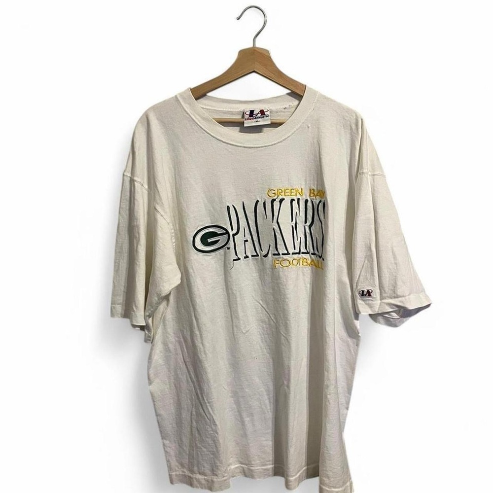 Logo Athletic Green Bay Packers Embroidered White T shirt